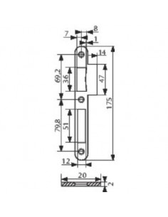 GACHE SERR.SURETE CYL.BRUT JPM A16000-01-0A 2