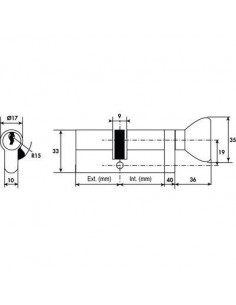 CYL.TESA LAIT.A BOUT. 30X40 TESA ASSA ABLOY 503B3040L 2
