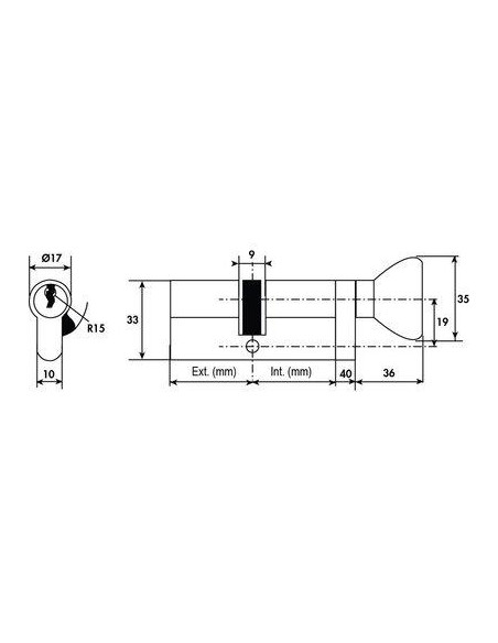 CYL.TESA LAIT.A BOUT. 30X40 TESA ASSA ABLOY 503B3040L