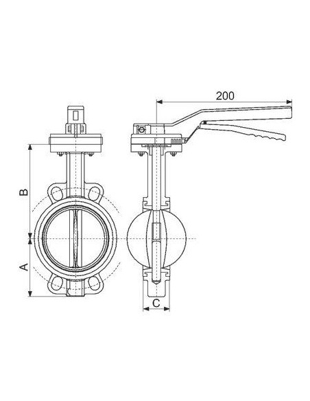 VANNE PAP OREIL CENTRA DN80 SFERACO 1170080