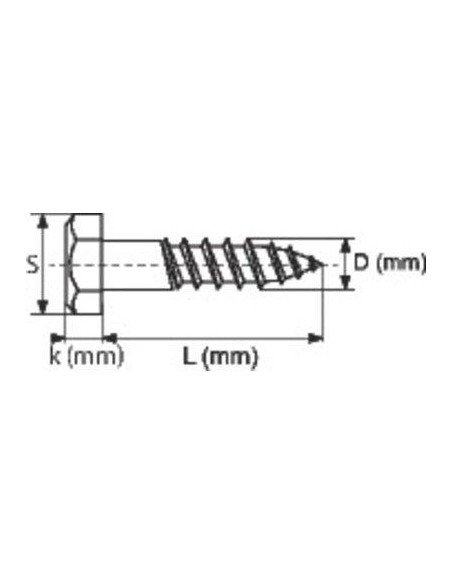 TIREFOND ZINGUE 8X120 / 50 VISWOOD 40180120