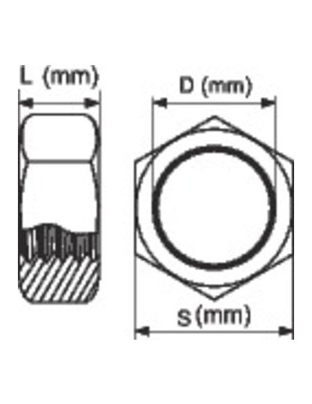 ECROU 6 PANS INOX A2 8MM / 200 ACTON 626018