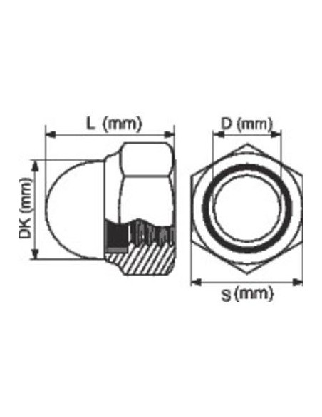 ECROU BORGNE INX A2 12MM / 20 VISWOOD 158721216B