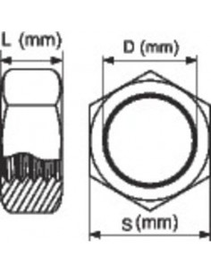 ECROU HU DIN934 A2 12MM /100 ACTON 6260112 2