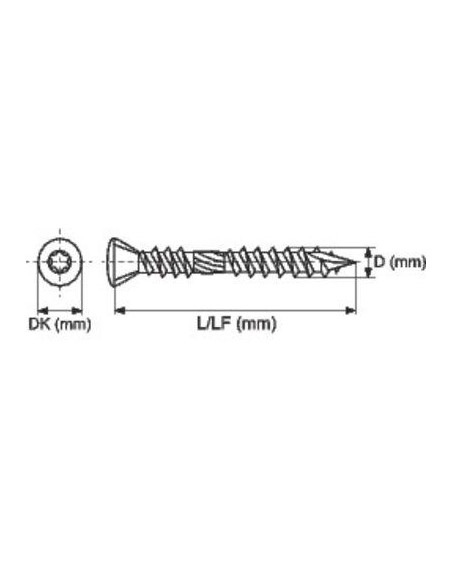 VIS INOX A2 BOIS TORX 5X70/200 RIFIX 1VBINA2570