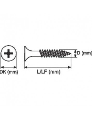 1000 Vis plaque de plâtre Tête trompette PH Acier phosphaté noir 3,5X25mm RIFIX 1PLACO3525