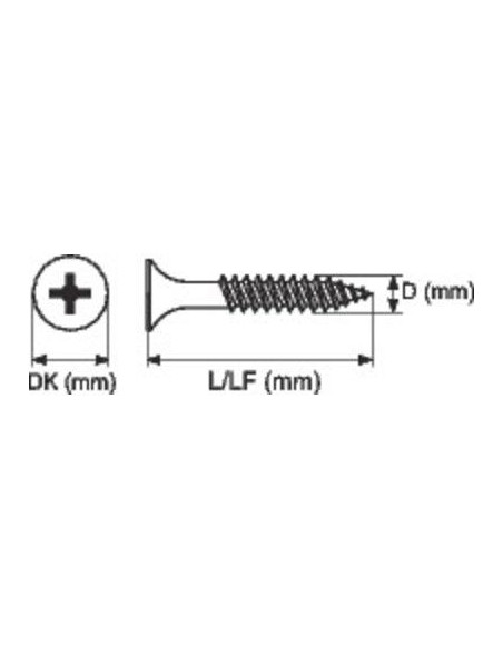 1000 Vis plaque de plâtre Tête trompette PH Acier phosphaté noir 3,5X25mm RIFIX 1PLACO3525