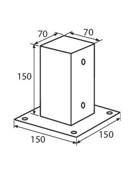 SUPPORT POTEAU A VISS 150X150 GAH ALBERTS 211615