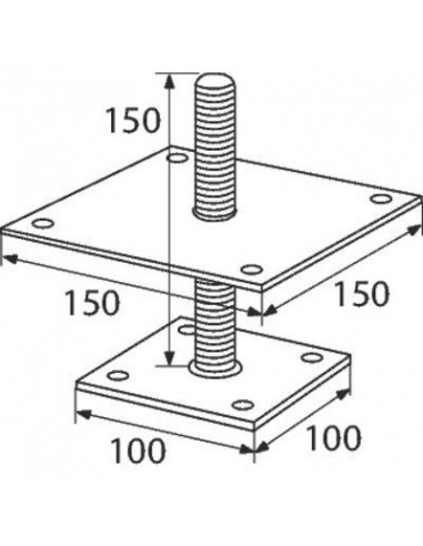 SUPPORT POTEAU REGLAB. 150X150 GAH ALBERTS 218119