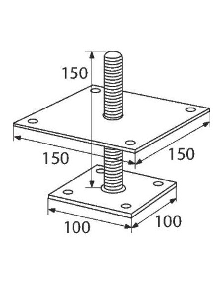 SUPPORT POTEAU REGLAB. 150X150 GAH ALBERTS 218119