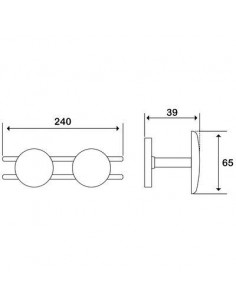 Patère 2 têtes acier Blanche GODONNIER 841902 2