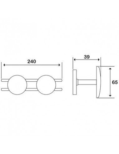 Patère 2 têtes acier Blanche GODONNIER 841902