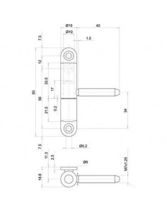 Fiche sur platine PVC D.15mm 7X40mm M/F OTLAV 2