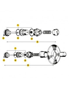 Kit 5 pistons douche P50 et urinoir P60 PRESTO 90104 2