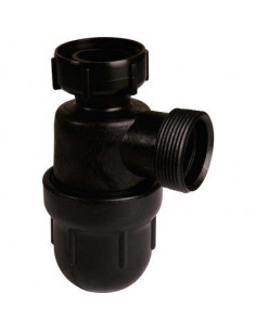 Siphon de laboratoire sans joint Polyéthylène Filetage gaz et artillerie 33x42 Sortie D.40mm SANIFIRST 77051