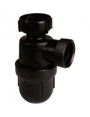 Siphon de laboratoire sans joint Polyéthylène Filetage gaz et artillerie 33x42 Sortie D.40mm SANIFIRST 77051