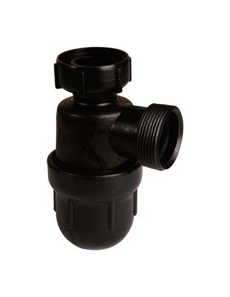 Siphon de laboratoire sans joint Polyéthylène Filetage gaz et artillerie 33x42 Sortie D.40mm SANIFIRST 77051