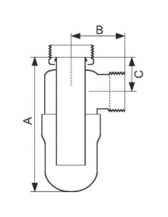 Siphon de laboratoire sans joint Polyéthylène Filetage gaz et artillerie 33x42 Sortie D.40mm SANIFIRST 77051 2