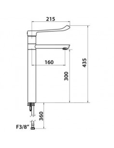 Mitigeur à commande au poignet 300 x 160 mm Bec orientable Hospitalier DELABIE 2564T3 2