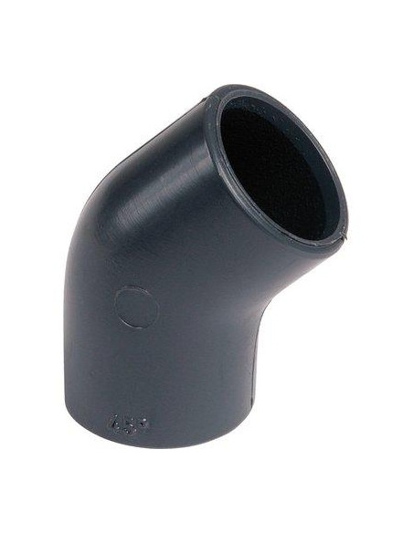 Raccord coudé 45° pression PVC Noir Femelle/Femelle Ø50mm NICOLL XB8M50_S10