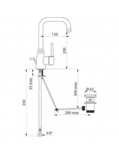 MIT DE LAV BEC ORIENTABLE L150 DELABIE 2506T1 2