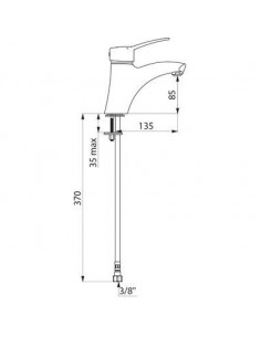 MITIGEUR LAVABO BEC 80 MAN PL DELABIE 2521T 2