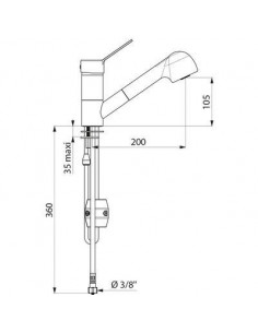 MITIGEUR BEC ORIENTABLE L205 DELABIE 2211 2