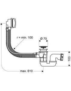 VIDAGE DE BAIGN.FLEXAPLUS HANSGROHE 58142000 2