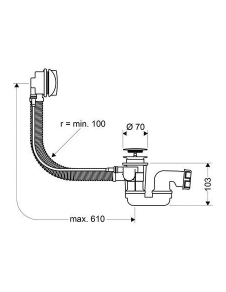 VIDAGE DE BAIGN.FLEXAPLUS HANSGROHE 58142000
