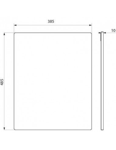 MIROIR INOX POLI 500X400X10 DELABIE 3452