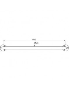 BARRE ECO 600MM INOX POLI D25 DELABIE 536 2