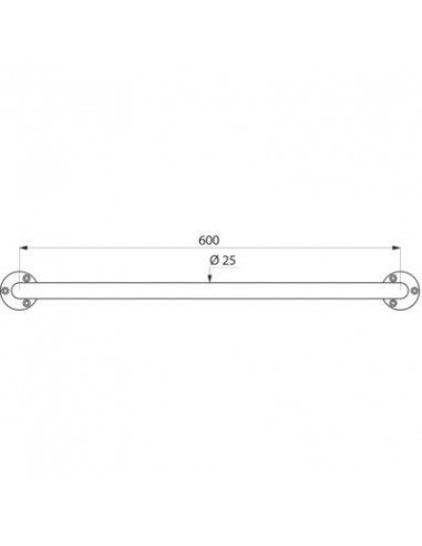 BARRE ECO 600MM INOX POLI D25 DELABIE 536