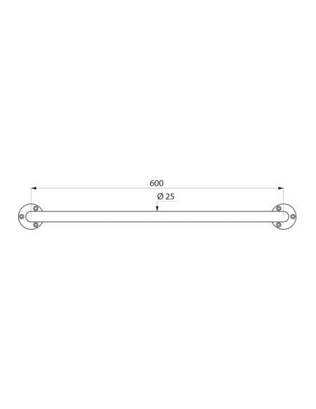 BARRE ECO 600MM INOX POLI D25 DELABIE 536