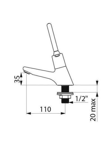 TEMPOSTOP A LEVIER P/LAVABO DELABIE 745440