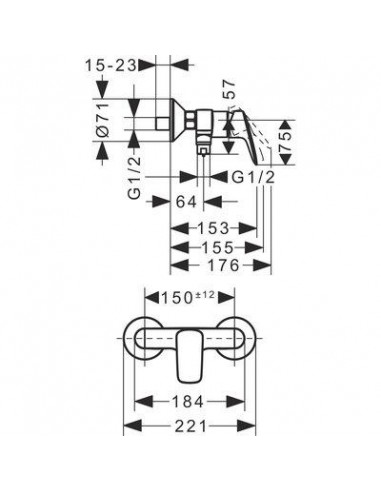 MITIGEUR LOGIS DOUCHE HANSGROHE 71601000