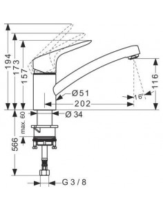 MITIGEUR LOGIS EVIER HANSGROHE 71837000 2