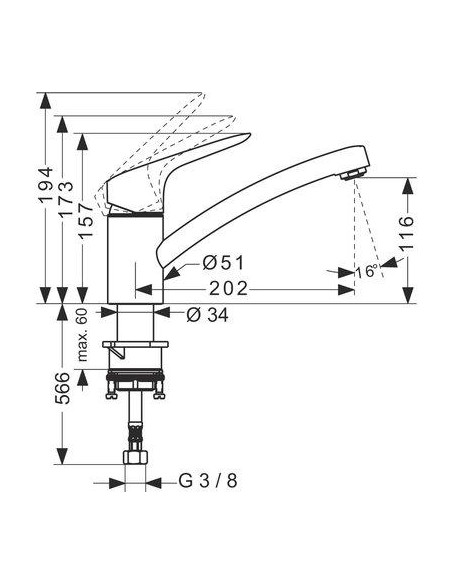MITIGEUR LOGIS EVIER HANSGROHE 71837000