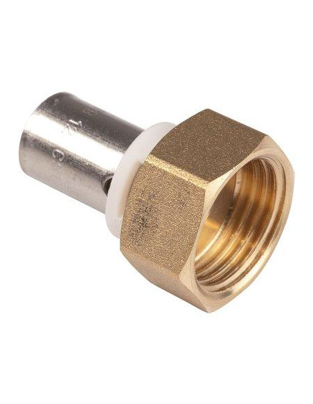 Raccord droit PER à sertir À écrou à portée plate 16-F15X21 PB PBTUB RE216