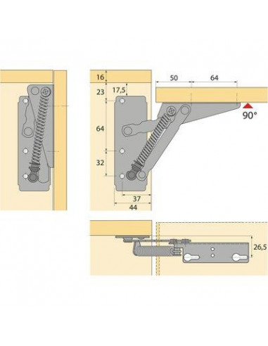 COMPAS LIFT90 NICK /2 HETTICH 79389