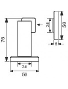 CALE PORTE MAGNET INOX 75MM HAFELE FRANCE 938.23.000