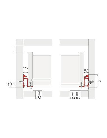 COULISSE 402 450MM BLANC HETTICH 1058347