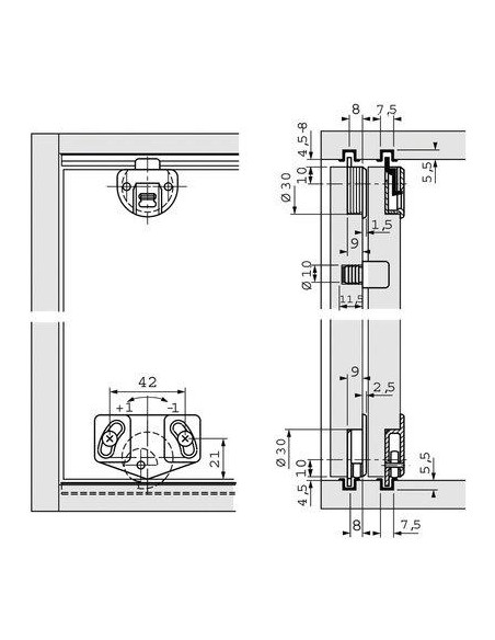 PROFIL COULISSE MARR.STB55 4M HETTICH 25121