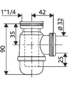SIPHON BIDET LAVABO NICK FIXE VALENTIN 15030000800 2