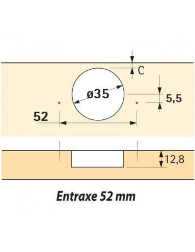 CHARNIERE INTERMAT AV 95° 9.5 HETTICH 73917