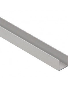 Profil U en aluminium anodisé argent 10 mm x 10 mm x 1.5mm en 2M DUVAL 41-0102-3012