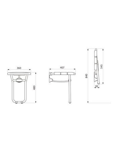 SIEGE DOUCHE RELEVABLE ALU BLC DELABIE 510400