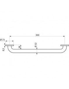 BARRE DRT 300MM NYL BLC D.32 DELABIE 5050N 2