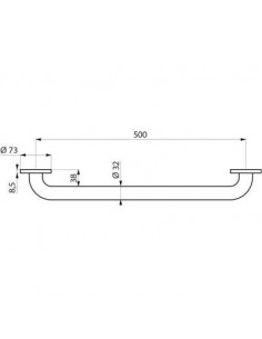 BARRE DRT 500MM NYL BLC D.32 DELABIE 50505N 2