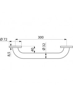 BARRE DRT 300MM INOX D.32 DELABIE 5050P2 2