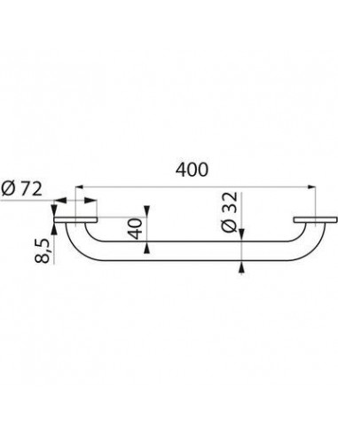 BARRE DRT 400MM INOX D.32 DELABIE 50504P2